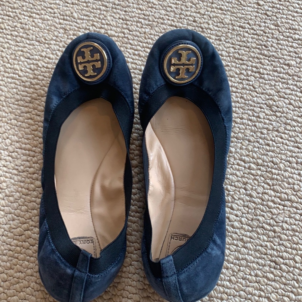 Tory Burch navy suede flats